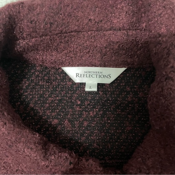 Northern Reflection Boucle Button Front Jacket Burgundy Large - Picture 9 of 9